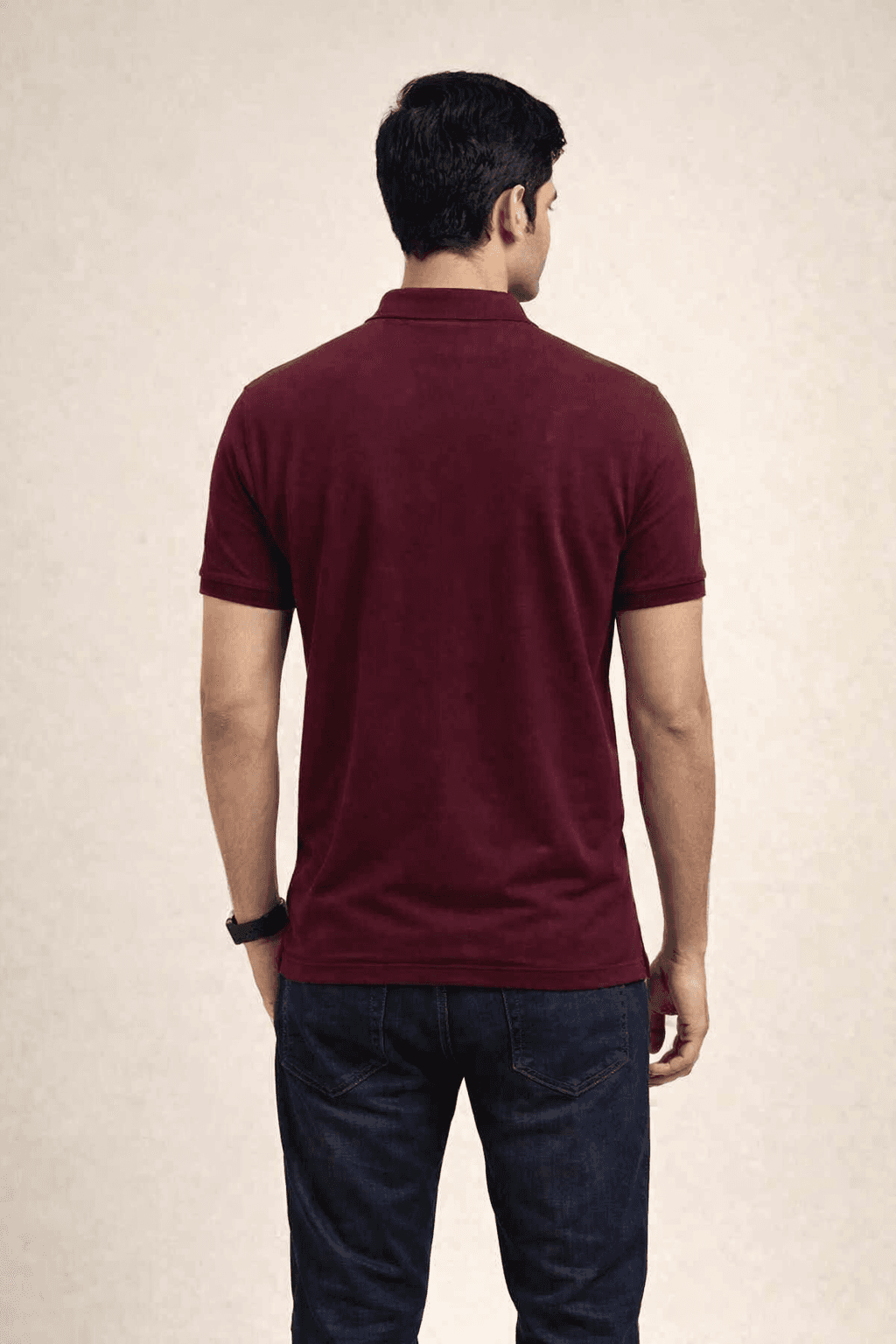 Burgundy With Merun Accents Double Lacoste Screen print (55% Cotton 45% Polyester) Men’s Knit Polo Shirt