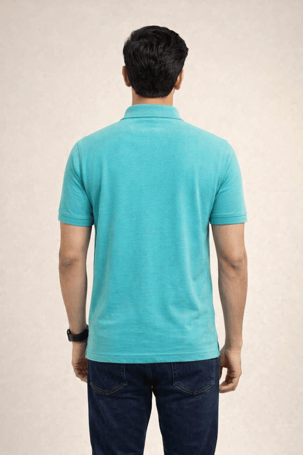 Turquoise with Tiffany Blue accents Double Lacoste Screen print (55% Cotton 45% Polyester) Men’s Knit Polo Shirt