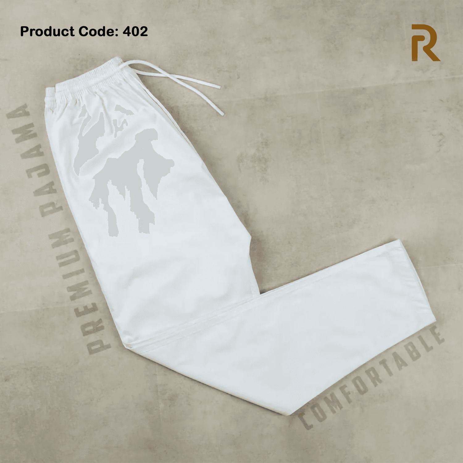Premium Elegant White Glossy Cotton Paijama for Men