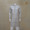 Multicolored Nokhshi Flower Digital Print Premium Cotton Panjabi for Men