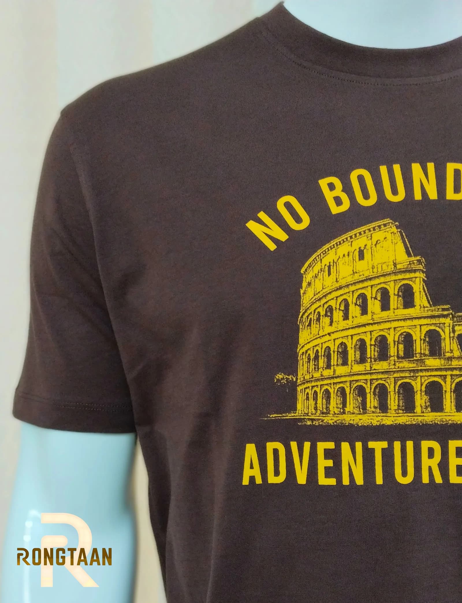 Coffee-“No Boundaries”- Screen Print 100% Cotton Men’s Knit T-shirt