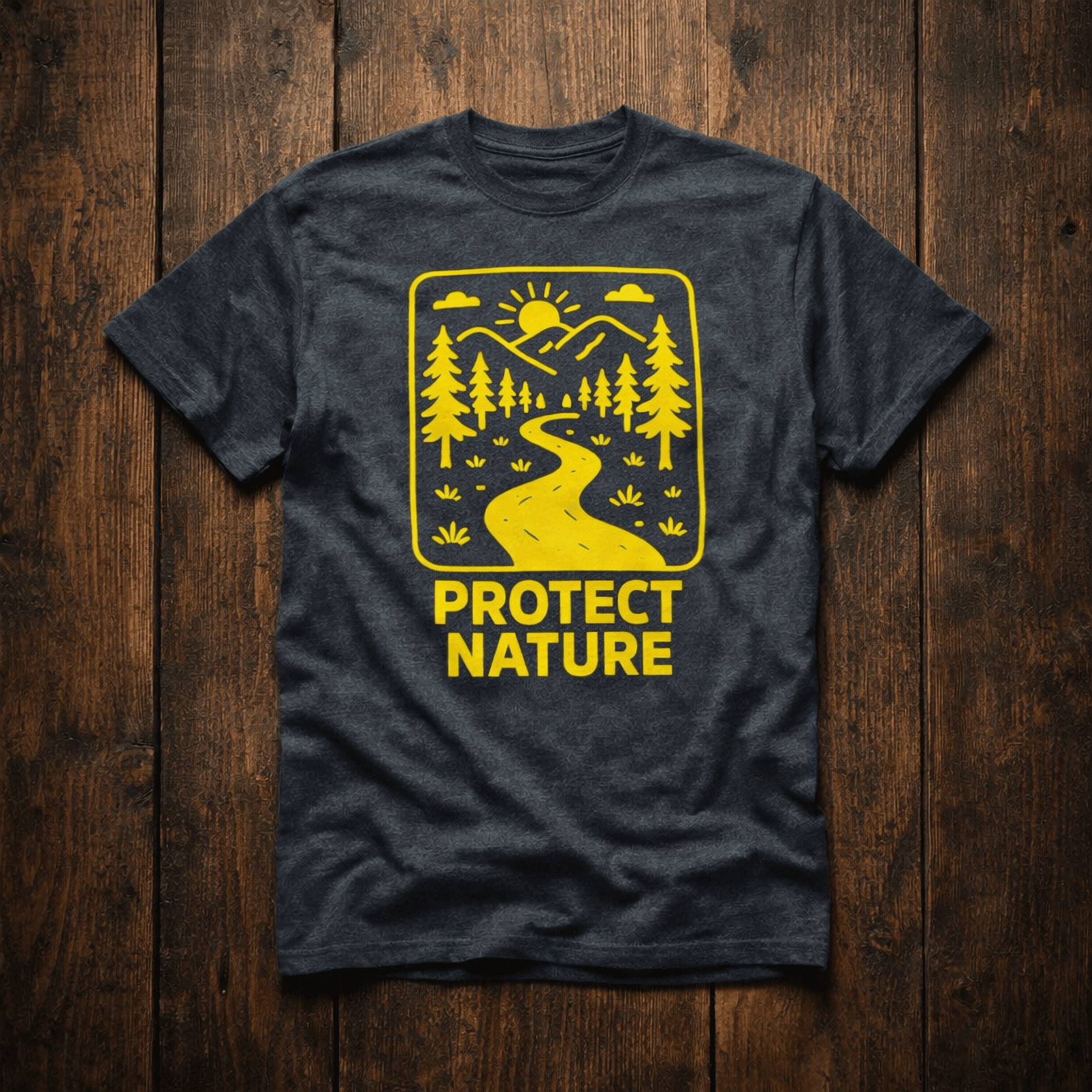 Charcoal Melange-Protect the nature-Screen print CVC 60%-40% Men’s Knit T-shirt