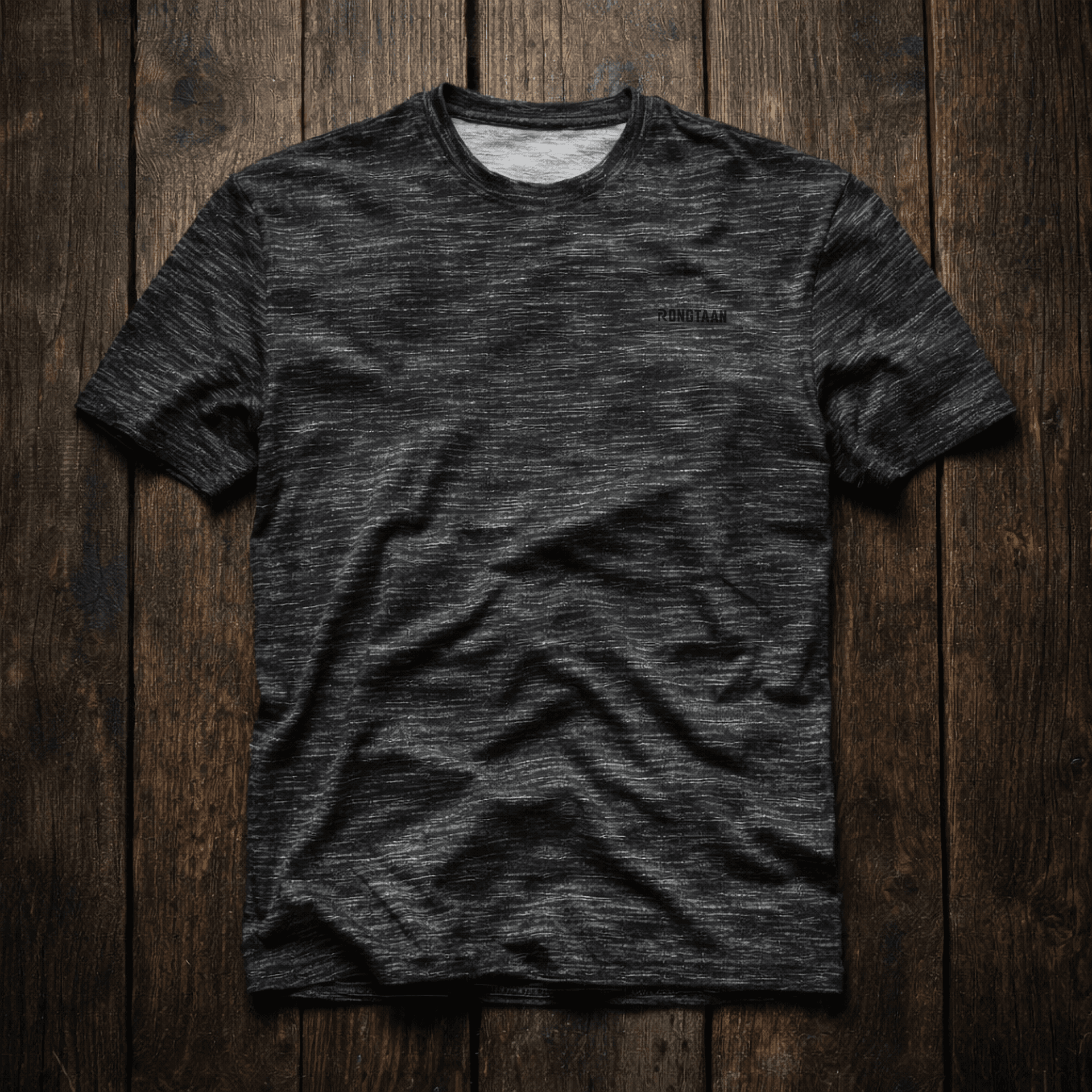 Ashy Black Inject Slub Jersey Screen print 90% Cotton-10% Polyester Inject Men’s Knit T-shirt