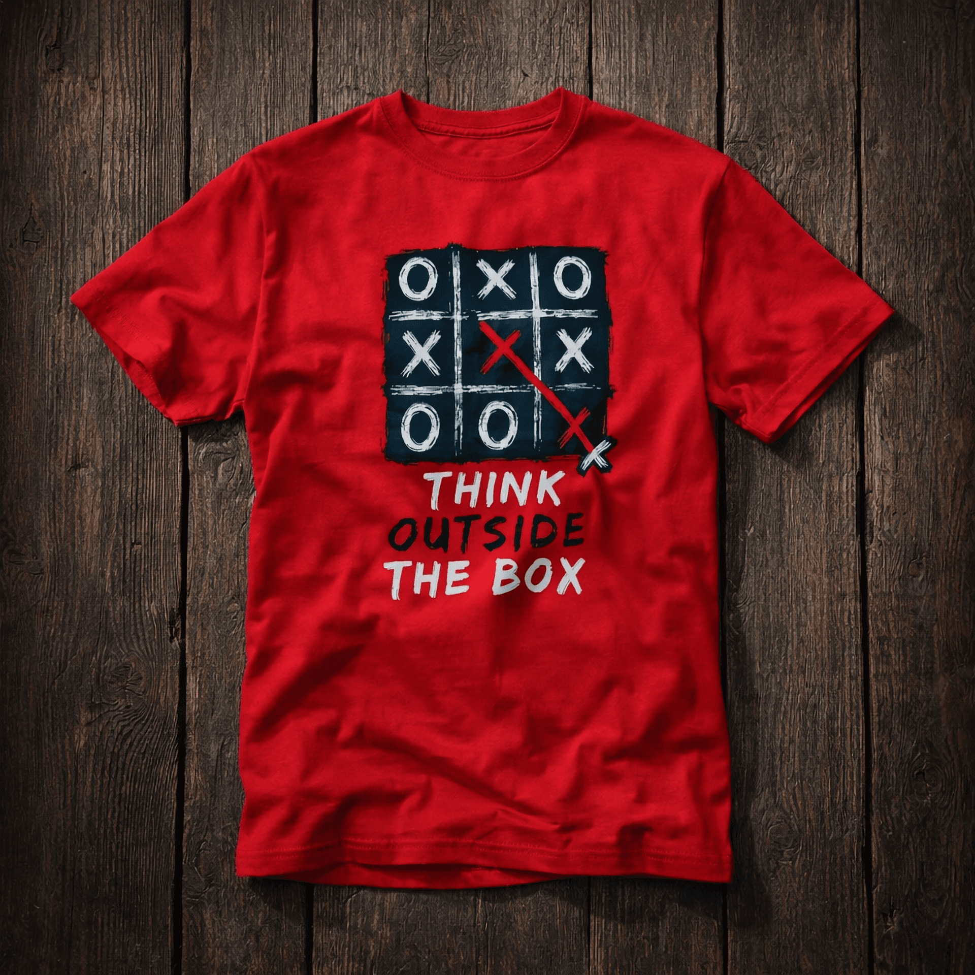 Red-Think out the box- Screen print 100% Cotton Men’s Knit T-shirt