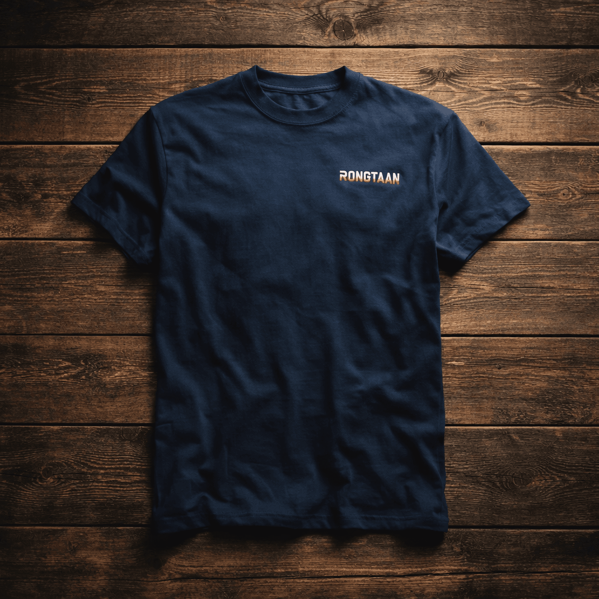 Vintage Navy-“Rongtaan”-Screen print 100% Cotton Men’s Knit t-shirt