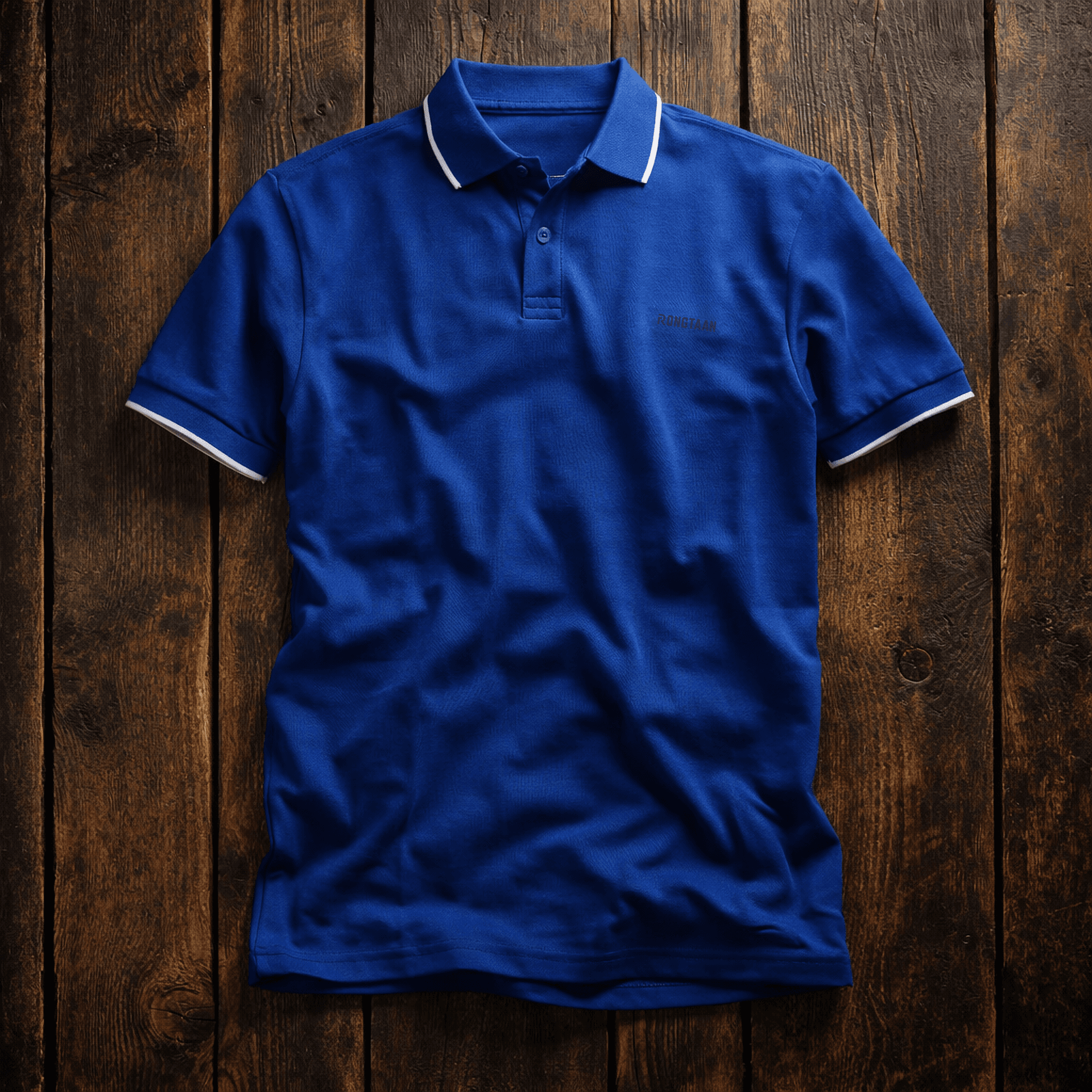 Royal Blue Double pique Screen print 100% Cotton Men’s Knit Polo-shirt