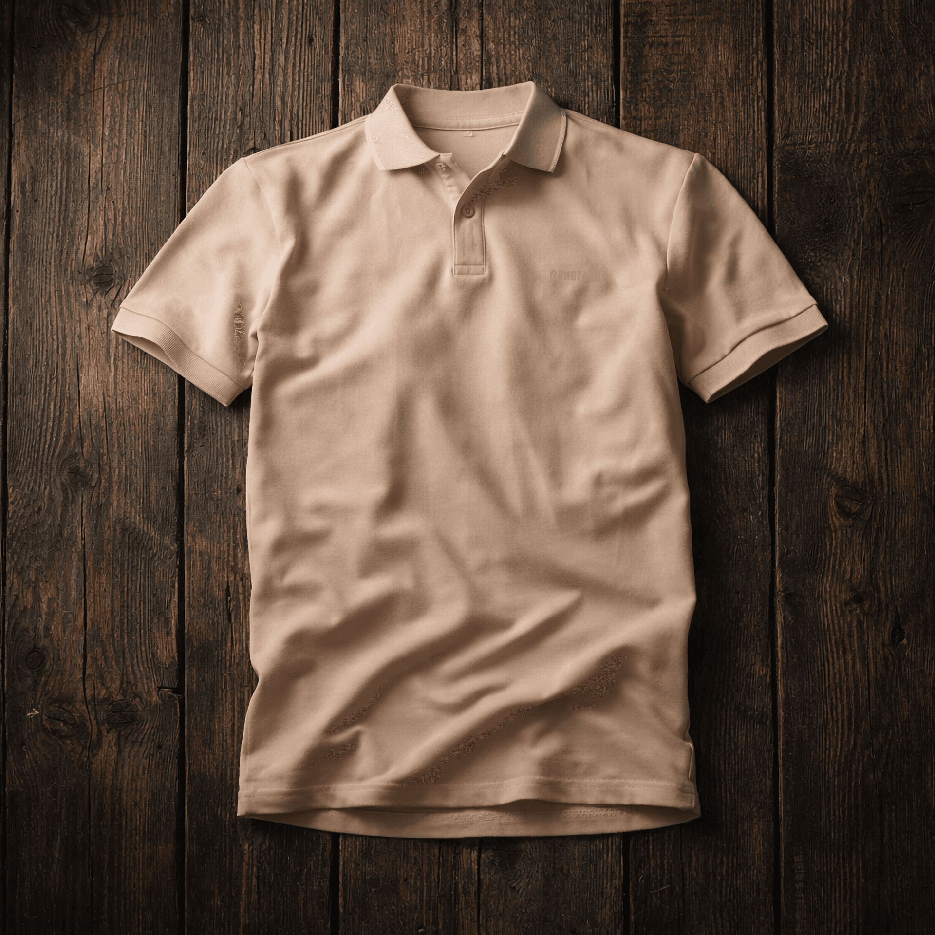 Sandstone Double pique Screen print 100% Cotton Men’s Knit Polo-shirt