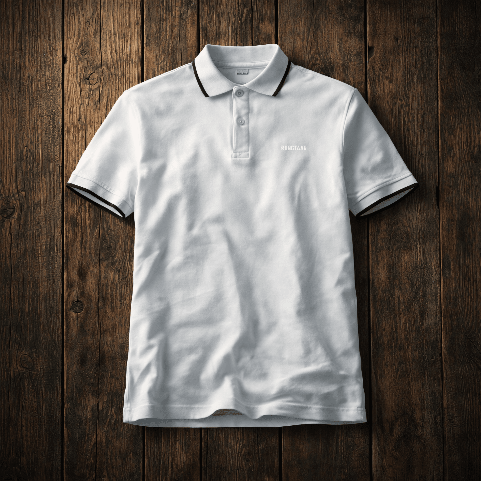 White Double pique Screen print 100% Cotton Men’s Knit Polo-shirt