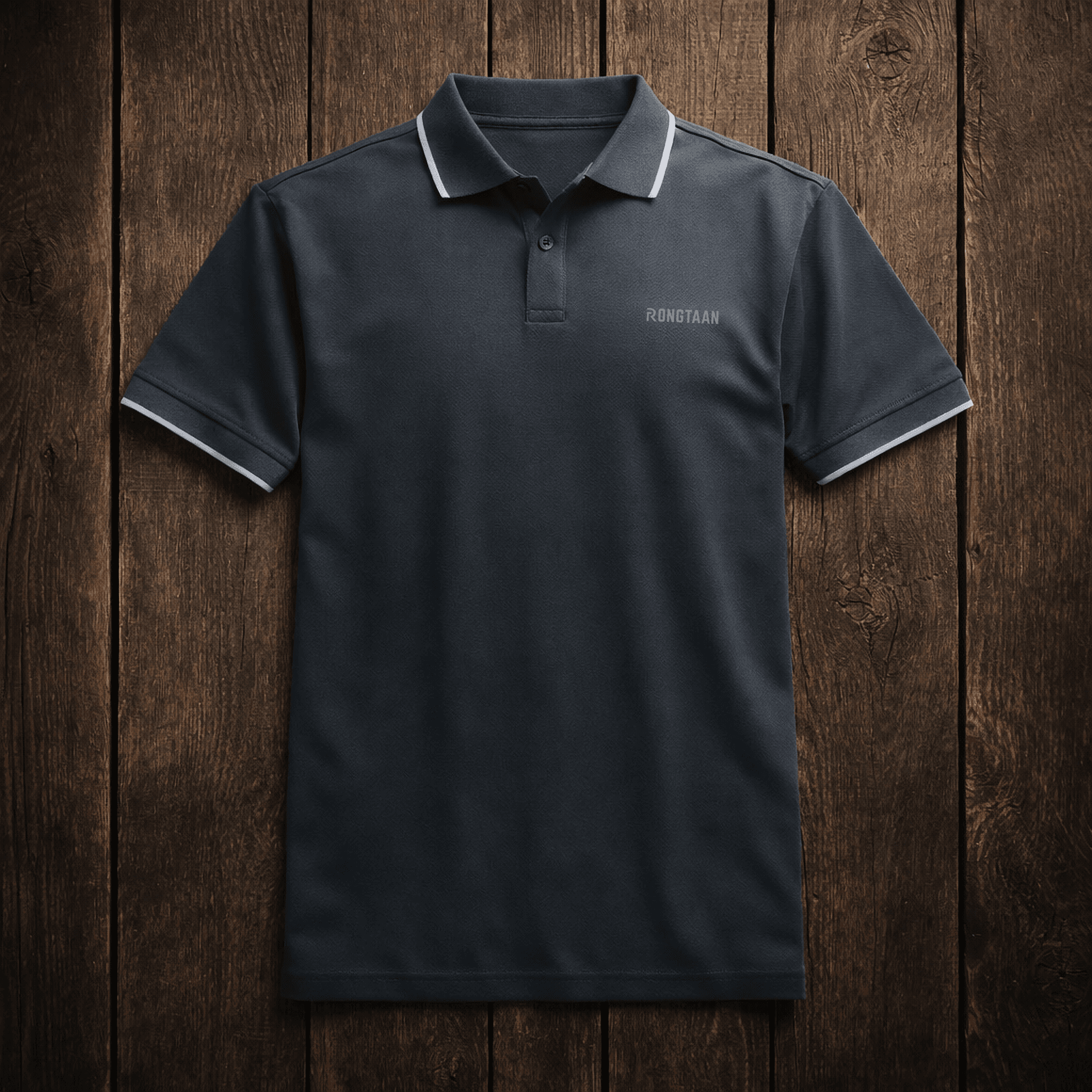 Charcoal Grey Double pique Screen print 100% Cotton Knit Polo-shirt for men