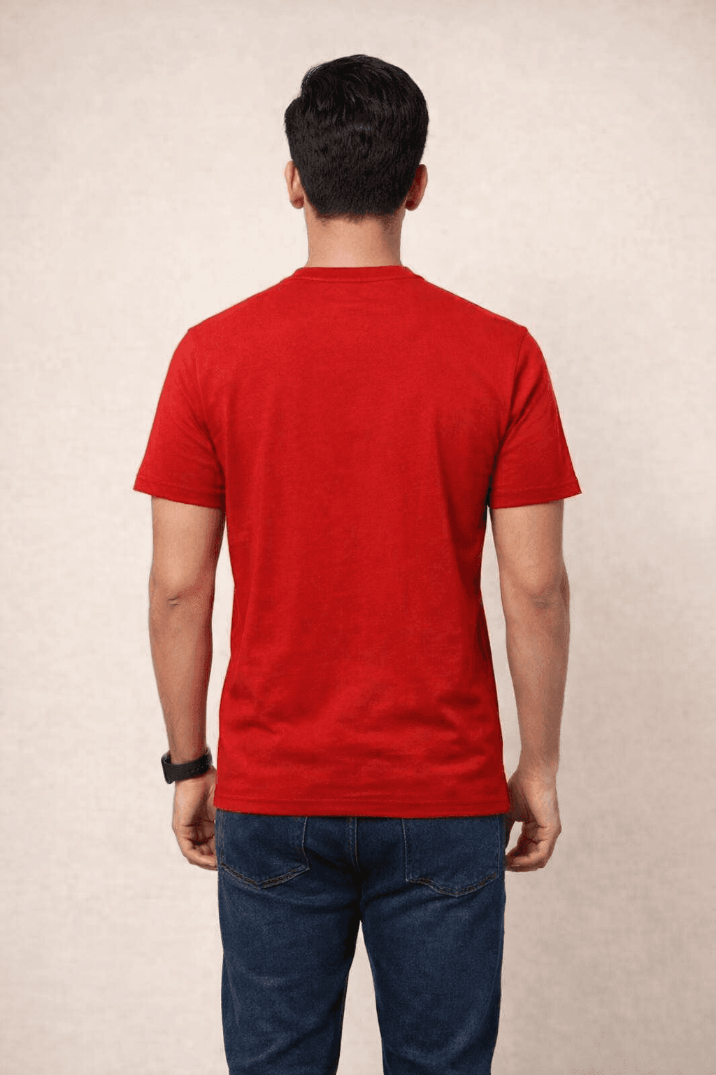 Red-Think out the box- Screen print 100% Cotton Men’s Knit T-shirt