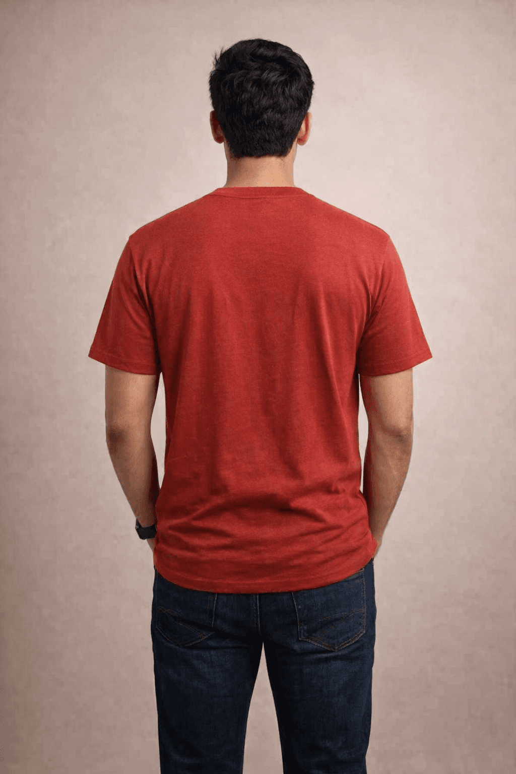 Classic Red Slub Jersey & Solid stripe Screen print 100% Cotton Men’s Knit t-shirt