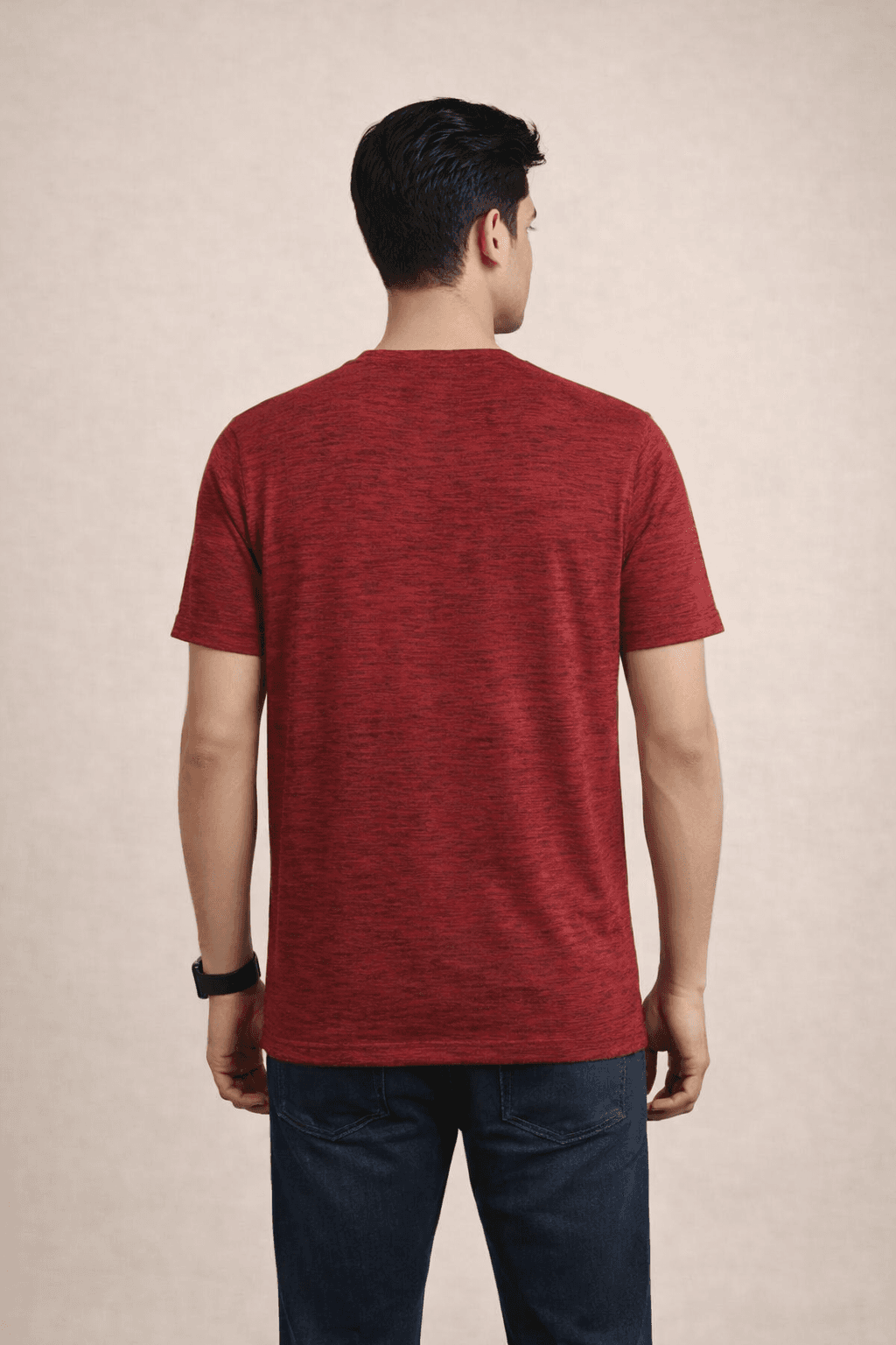 Red Inject Slub Jersey Screen print 90% Cotton-10% Polyester Inject Men’s Knit T-shirt
