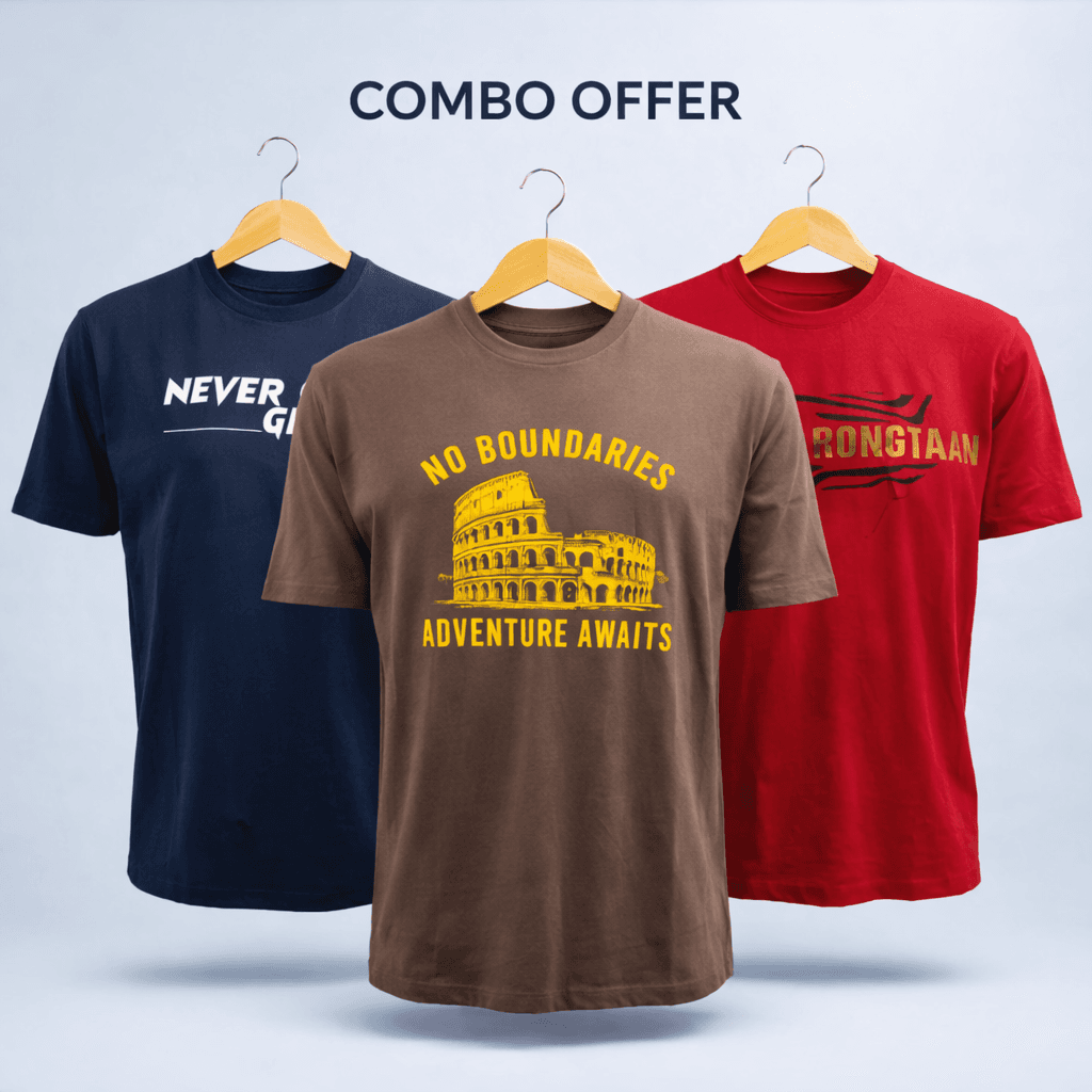 Combo Screen Print 100% Cotton Men’s Knit T-shirt (Combo 11)
