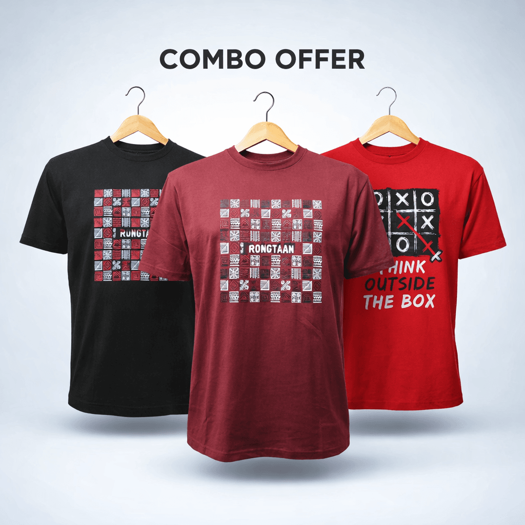 Combo Screen Print 100% Cotton Men’s Knit T-shirt (Combo 14)