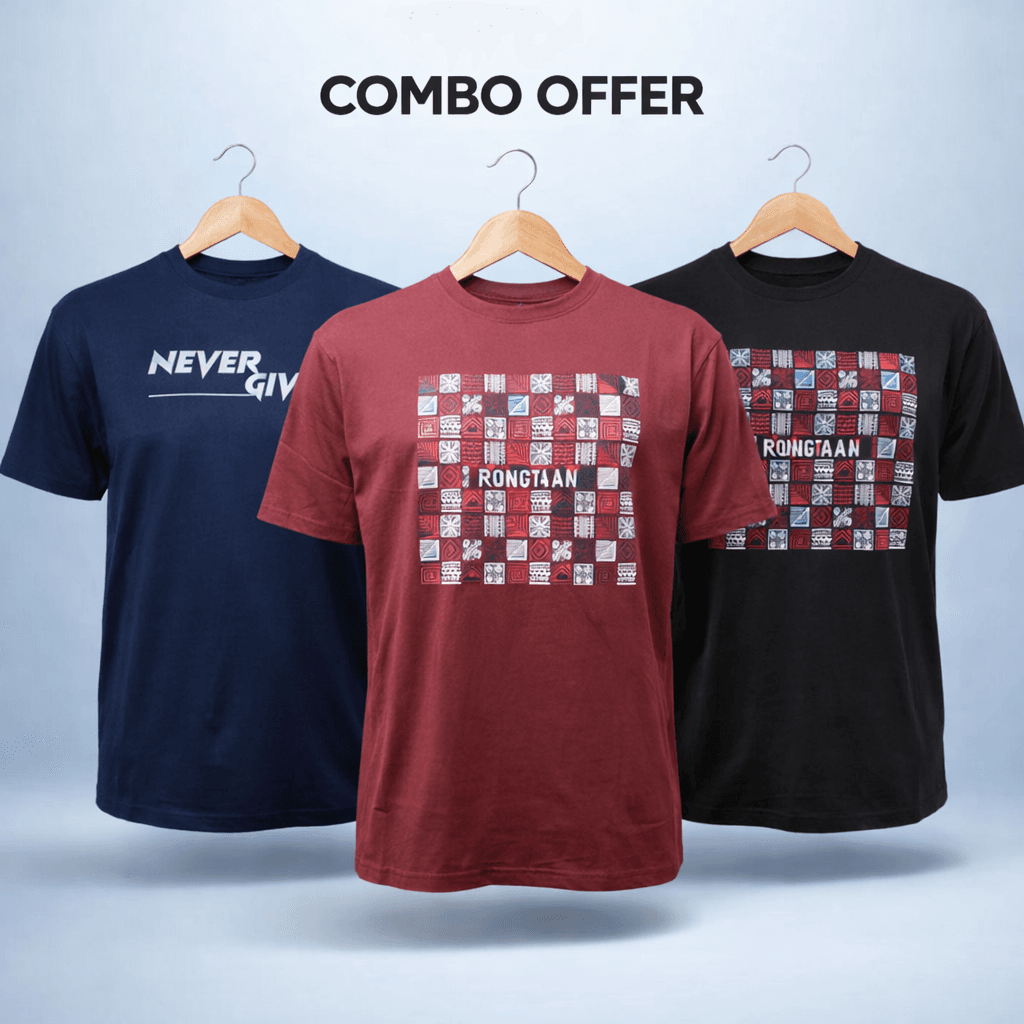 Combo Screen Print 100% Cotton Men’s Knit T-shirt (Combo 18)