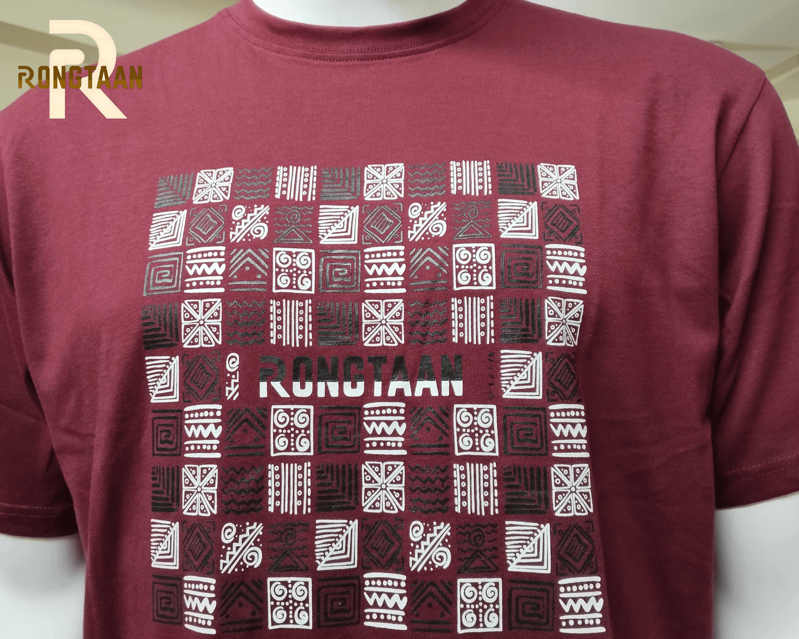 Light Maroon Screen Print 100% Cotton Men’s Knit T-shirt